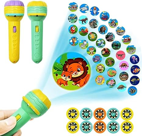 Widlely 3 Slides 24 Patterns Mini Projector Torch Toy Slide Flashlight Torch for Kids Projection Light Toy