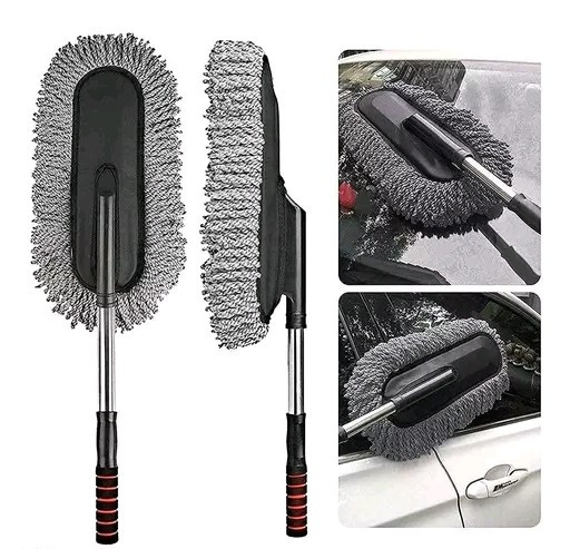 Premium Microfiber Dusting & Detailing Microfiber Duster for Car Cleaning Car Duster Exterior with Extendable Handle, Car Brush Duster for Car Cleaning Dusting - Multicolor_1 Pack