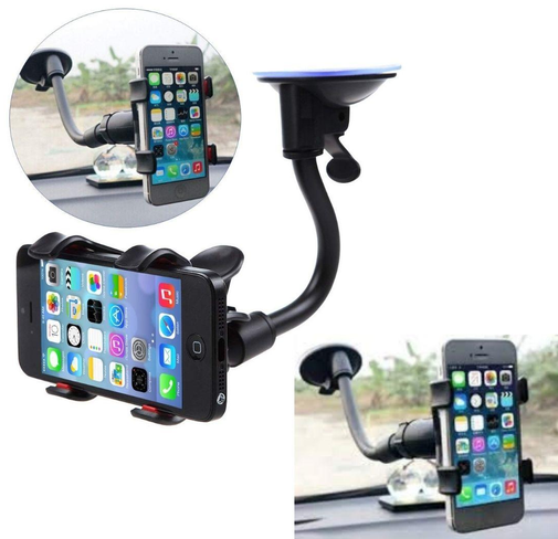 Car Mount Mobile Holder Stand Cradle | Portable Expandable Grip for All Mobile Phones[4 Inch to 6.3 Inch] (Soft Tube Car Mobile Holder)