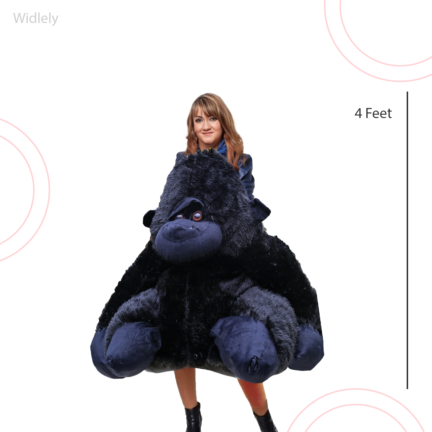 Widlely Teddy Bear with Tie for Kid's and Toddlers | Adorable Soft Toys | Best Gift for Birthday & Valentine ( Black Monkey)