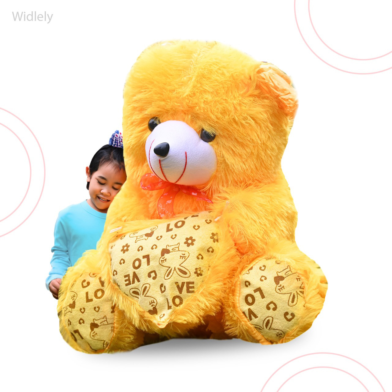 Widlely Teddy Bear with Tie for Kid's and Toddlers | Adorable Soft Toys | Best Gift for Birthday & Valentine ( Yellow Teddy)