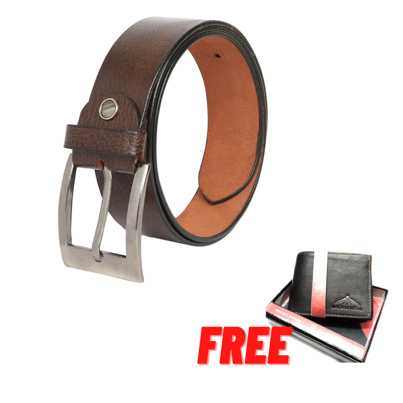 Genuine Leather Casual Men's Belt - Free Delivery with Free Lather Wallet