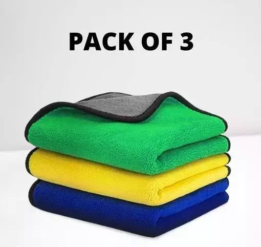 Microfiber Cloth for Car Cleaning and Detailing - Dual Sided, Extra Thick Plush Microfiber Towel 3 pcs 600 gsm